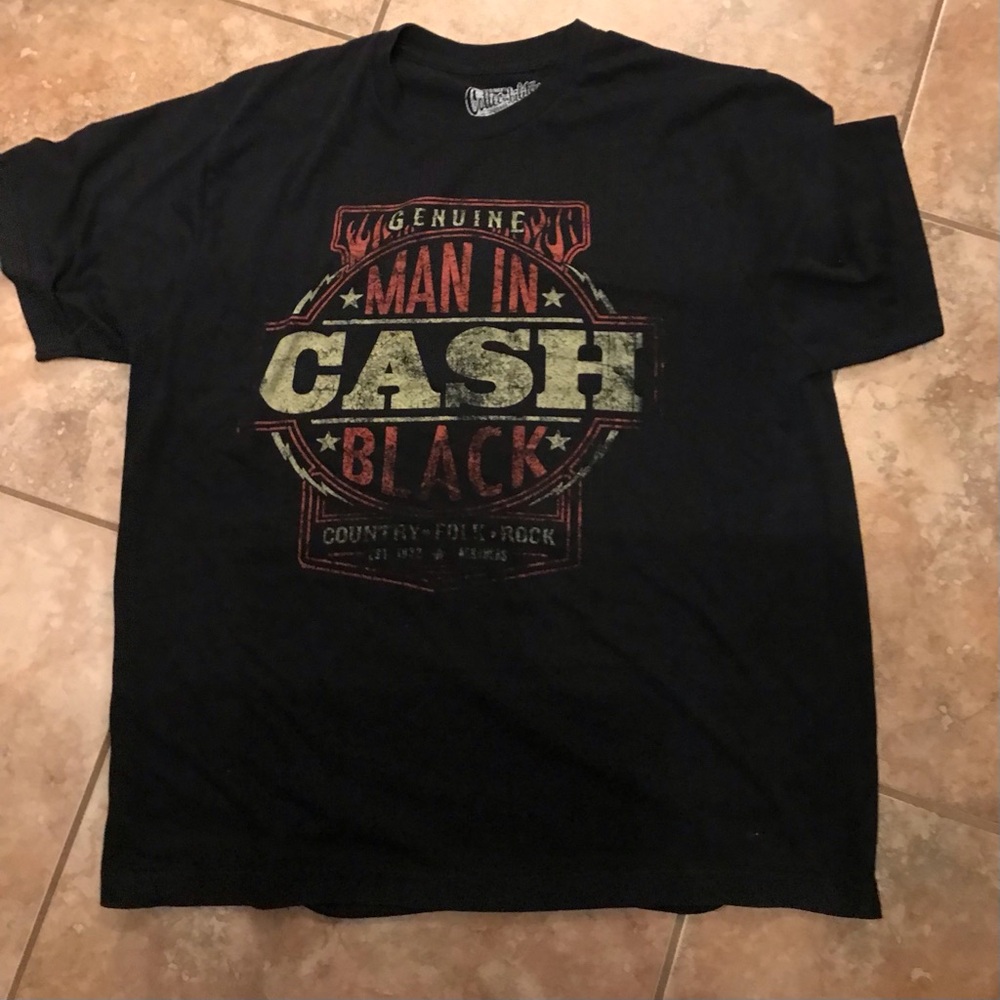 Old Navy Johnny Cash Man In Black XL Tee Shirt